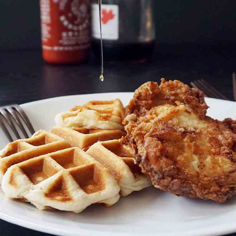Easy buttermilk chicken and waffles
