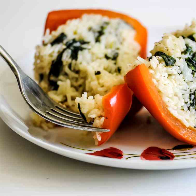 Microwave Stuffed Peppers for One