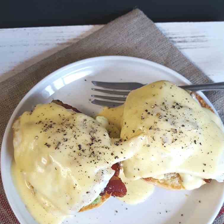 Bacon Avocado Eggs Benedict