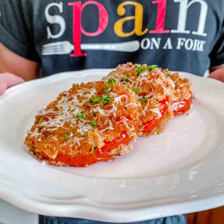 Fried Tomatoes with Panko - Manchego