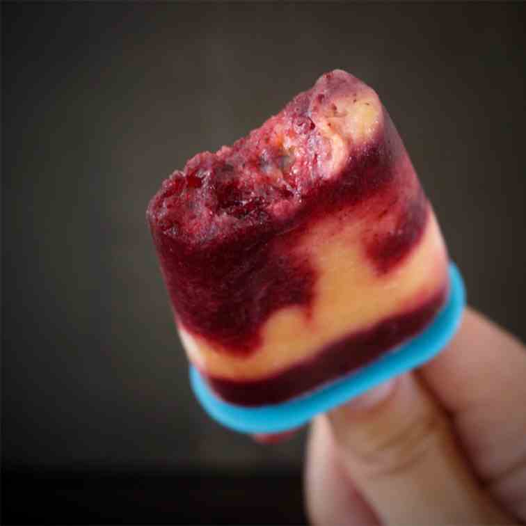 Peach - Blueberries Popsicles