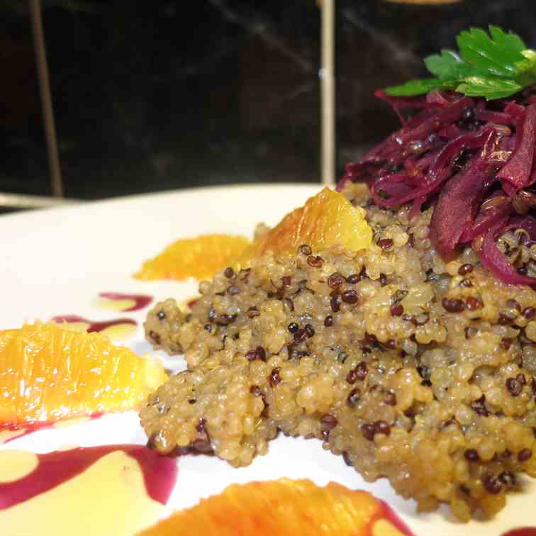 Blood Orange Sautéed Red Cabbage on Quinoa