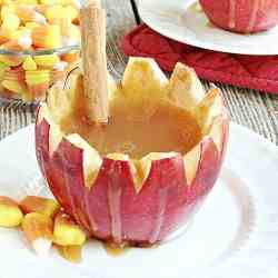 Spiked Apple Cider in Apple Cups