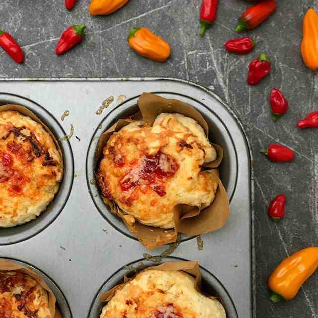 Cheese Muffins with Chilli Jam