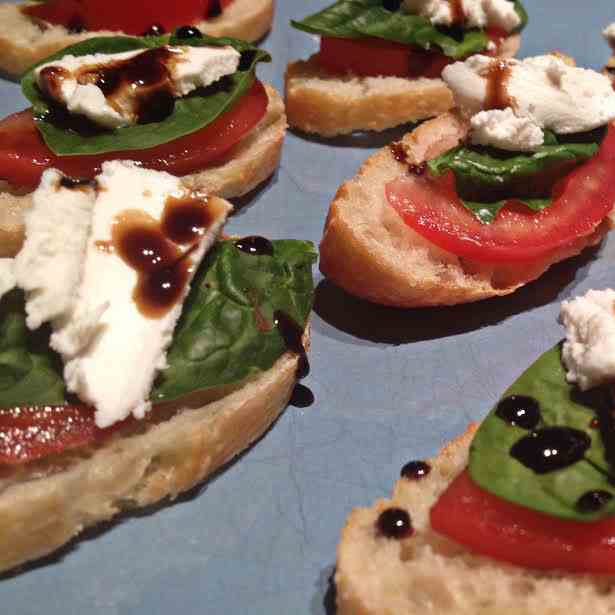 Tomato, Spinach and Goat Cheese Stacks