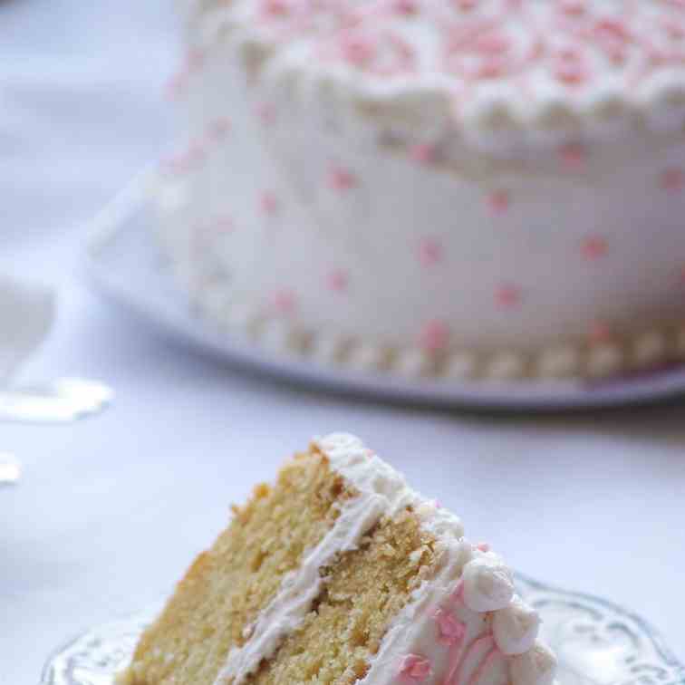 Eggless Vanilla Cake with Frosting