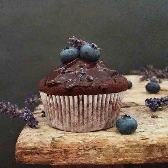 Lavender Blueberry Double Chocolate Muffin