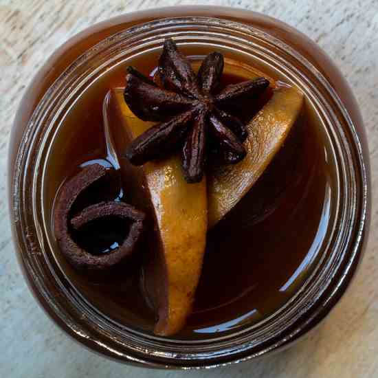 Spiced pickled quinces