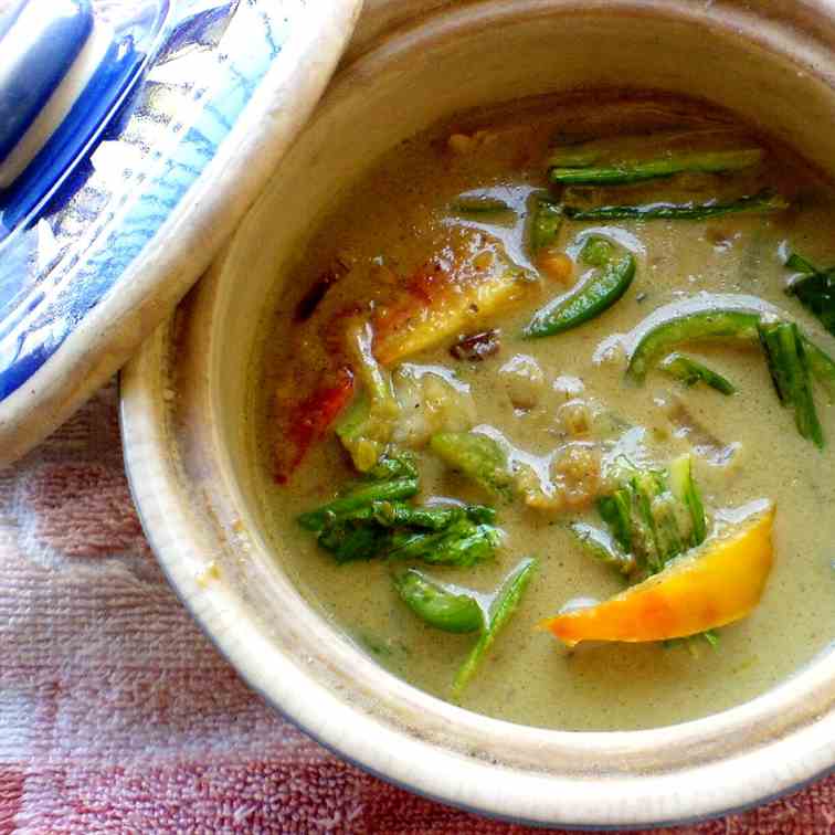 Coconut Curry with Pak Choi, Peppers