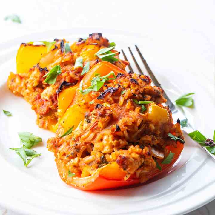 Healthy Chicken Stuffed Peppers