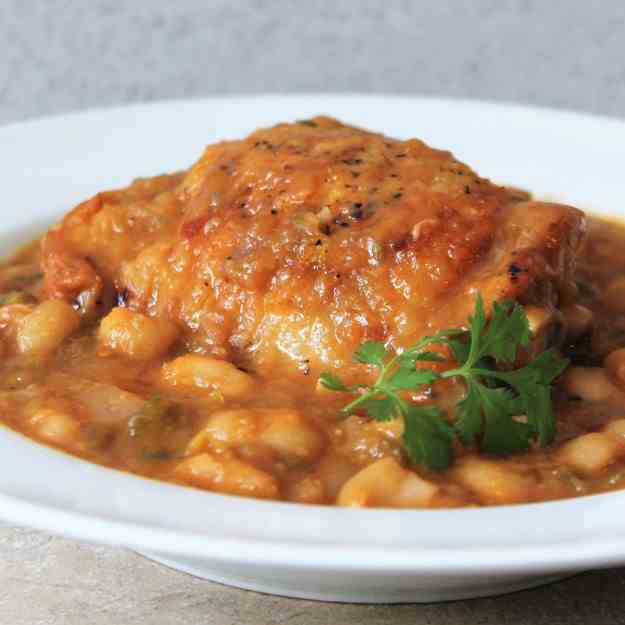 Chicken Thighs with BBQ Beans