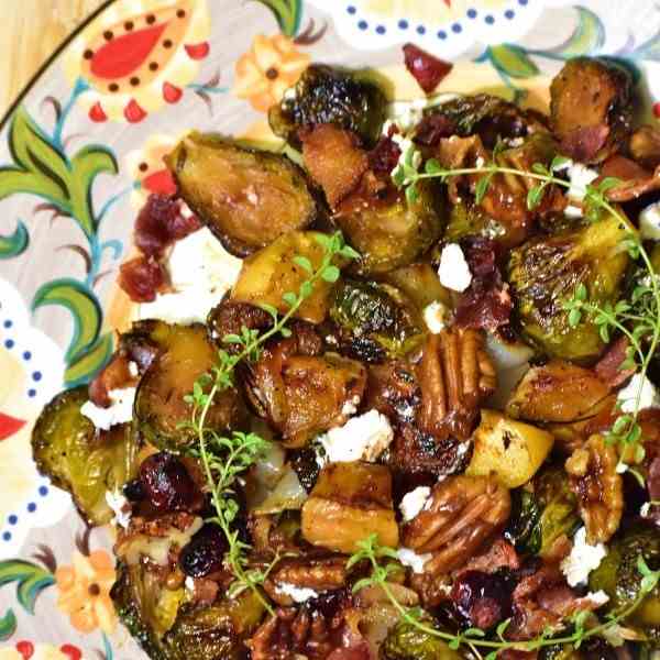 Fruity Nutty Crispy Brussels Sprouts