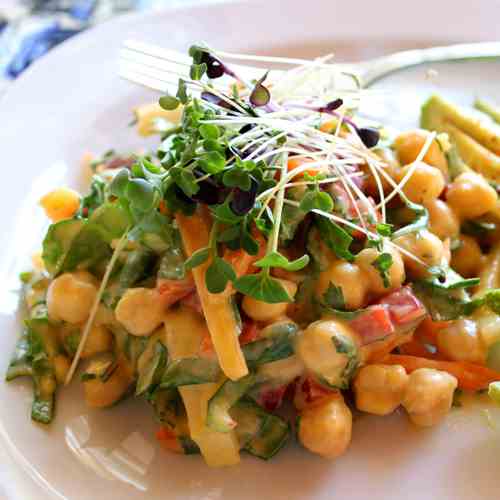 Garbanzo Bean Salad with Mango Dressing