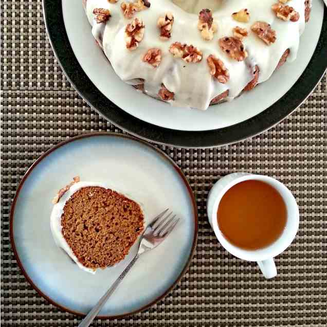 BOURBON PUMPKIN GINGERBREAD BUNDT CAKE