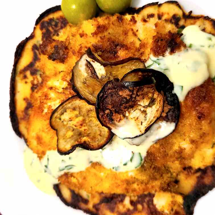 Chicken Schnitzel on Potato Pancake with S