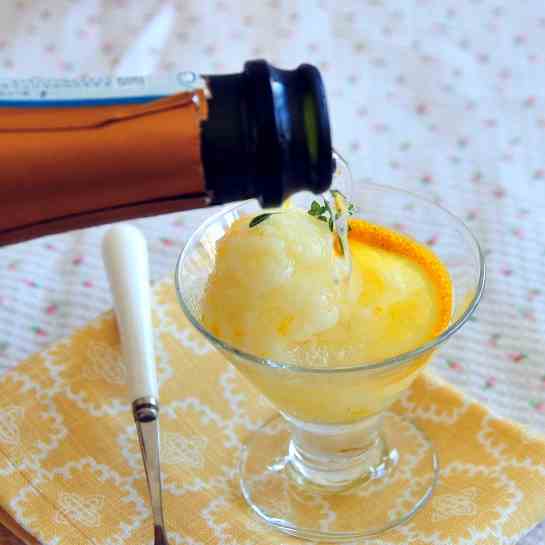 Meyer Lemon Sorbet with Fresh Thyme