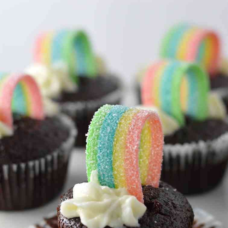 Whole Wheat Rainbow Cupcakes
