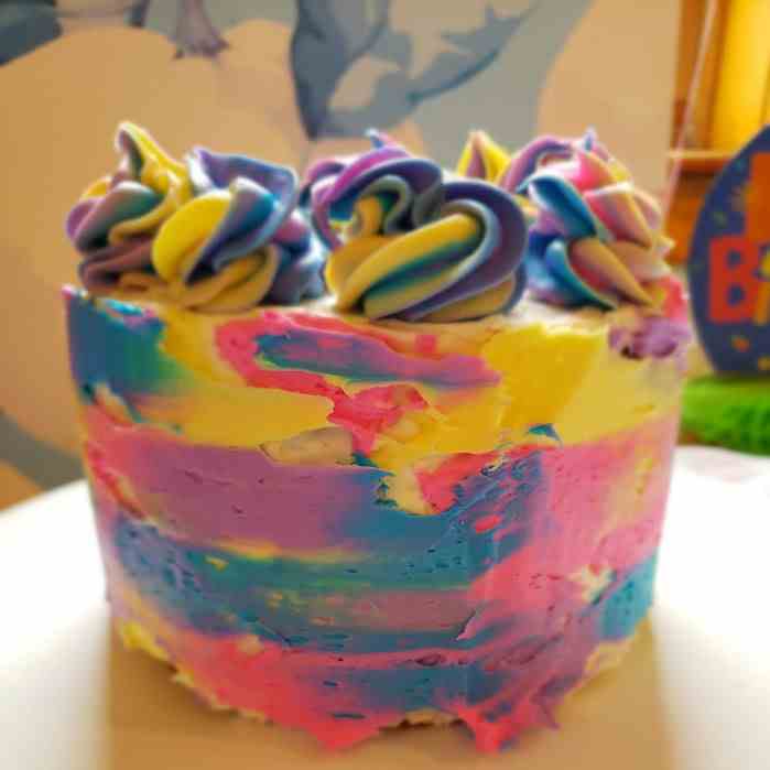 Easy Colorful Birthday Cake