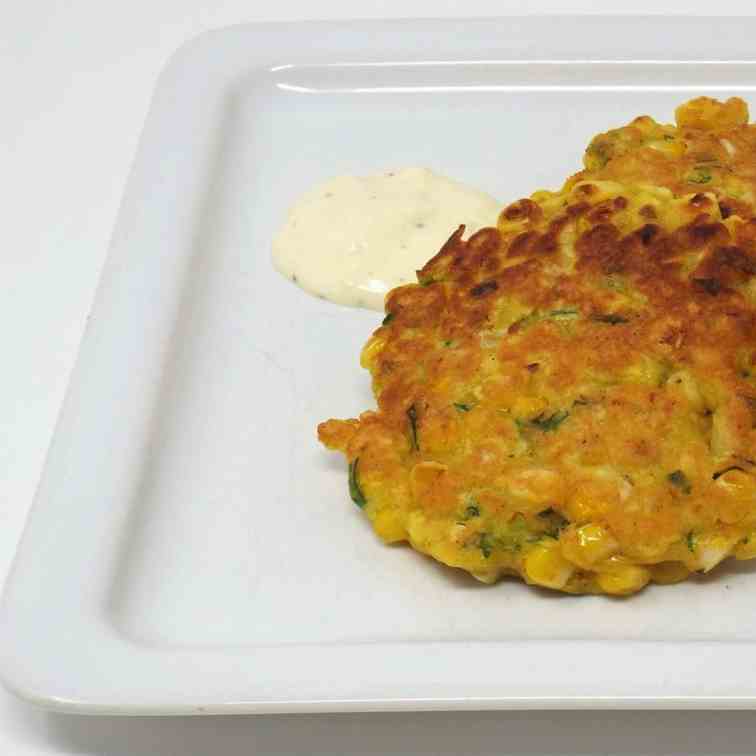 Curry Corn Fritters with Garlic Lime Aioli