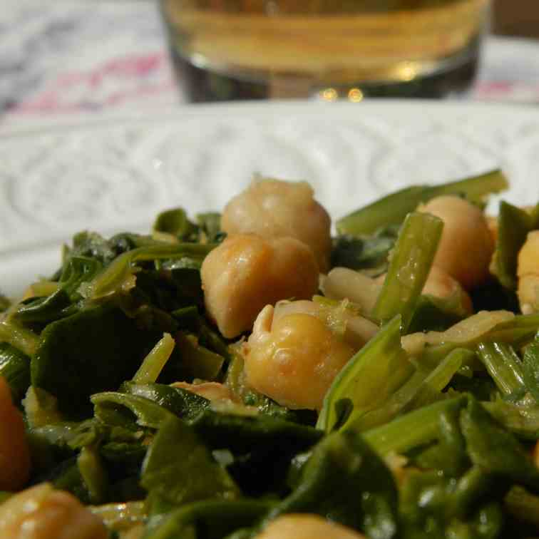 Chickpeas with swiss chard