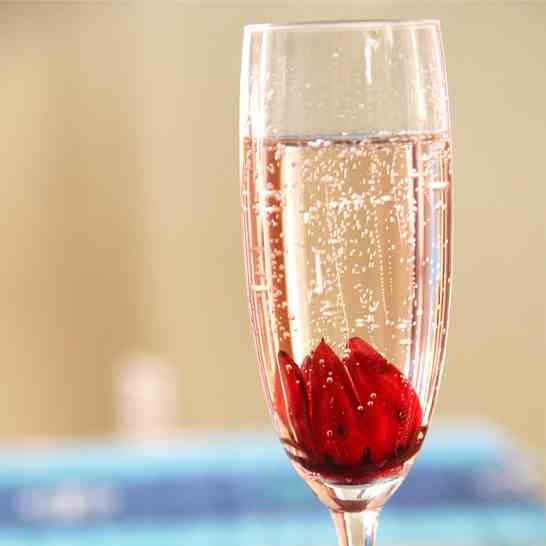 Sparkling Hibiscus Champagne Cocktail