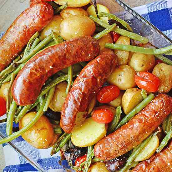 Sausage Potato - Green Bean Bake