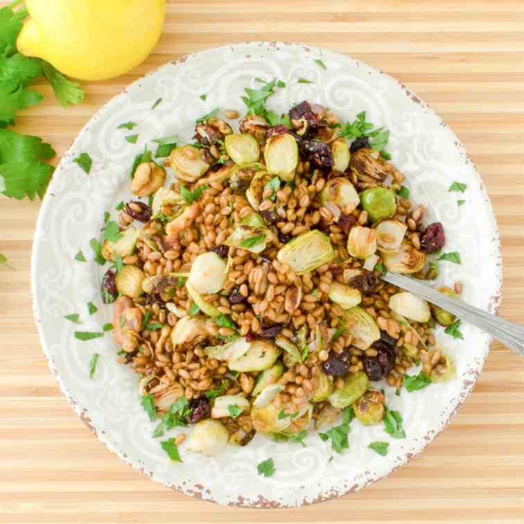 Wheat Berry Brussel Sprout Salad