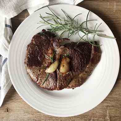 Steak With Garlic, Butter And Rosemary