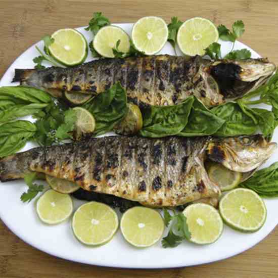 Grilled Branzino with Lime & Herbs