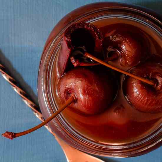 Spiced pickled cherries