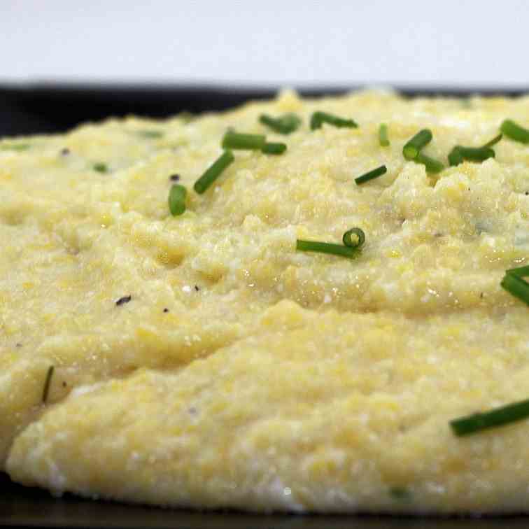 creamy polenta with goat cheese and chives