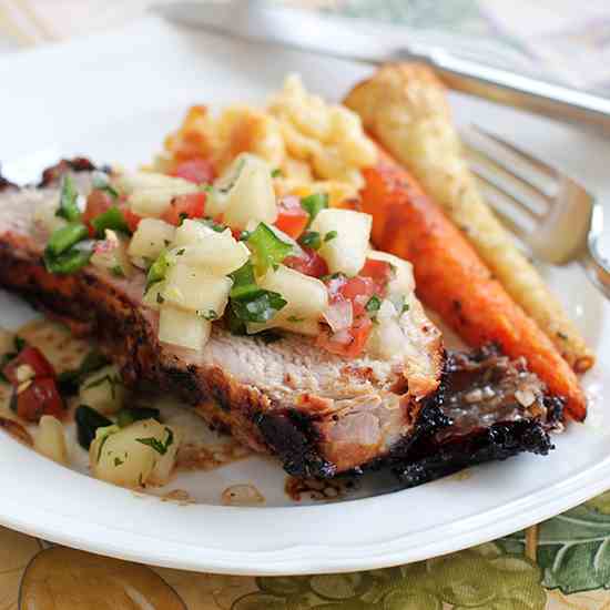 Grilled Pork Loin with Pear Salsa