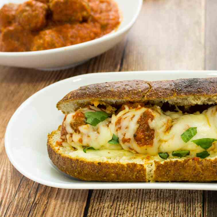 Lightened Up Meatball Subs