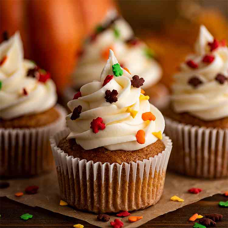 Small-batch Pumpkin Cupcakes With Cream Ch